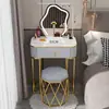 Mesa de maquiagem minimalista, penteadeira nórdica de luxo leve, penteadeira de tamanho pequeno, mini penteadeira nova e moderna para quarto