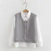 Primavera 2025 Chaleco de Punto Multibotones Estilo Fresco Pequeño Cárdigan Camisa Blanca para Mujer Traje Fresco Pequeño para Mujer Venta al por Mayor