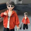 Chaqueta naranja bordada para niños de primavera y otoño, estilo coreano, cárdigan moderno y elegante para niños, adecuada para niños pequeños y medianos, para exportación transfronteriza