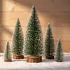 Decoraciones navideñas mini árbol de Navidad adorno de escritorio pequeño abeto nevado árbol decorativo para oficina en casa mesa de comedor