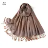 Chal Jacquard de Rayón con Diseño Paisley Grande Vintage, Bufanda Transpirable y Cómoda de Algodón y Lino con Flecos para Mujer