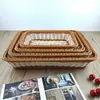 Cesta de Armazenamento de Lanches tipo Rattan para Casa, Cesta de Exibição para Supermercado, Cesta de Armazenamento de Vegetais em Rattan, Bandeja de Frutas com Frete Grátis
