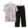 Ropa de Verano para Mujeres de Mediana Edad y Ancianas, Trajes de Estilo Chino, Camisas de Manga Corta para Madre, Ropa para Ancianos, Cárdigan de Verano de Dos Piezas para Abuela