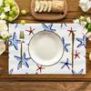 Nuevo mantel individual con estampado de estrellas de mar para el hogar, la sala de estar, la mesa de la cocina, tapete aislante decorativo, tapete de lino transfronterizo, venta al por mayor