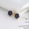 Retro Simples Irregular Oval Cor Sólida Óleo Gota Liga Traseira Pendurado Brincos DIY Feitos À Mão Jóias Acessórios Material