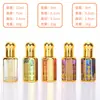 Frasco Portátil Octogonal para Óleo Essencial, Frasco de Vidro com Rolo para Amostra, Estilo do Oriente Médio, Alto Valor Estético, Frasco para Transferência de Óleo Essencial e Perfume, Estampagem Dourada
