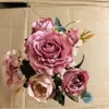Flor de Rosa Artificial Peonía de Seda Hortensia Ramo de Flores Falsas Vintage Decoración de Fiesta Boda Festival Decoración del Hogar