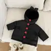 Chaqueta de Algodón Roja de Año Nuevo para Bebé Niña Invierno Acolchada con Capucha Engrosada Festiva de Algodón Elegante Niño Cálido Ropa para Visitar el Año Nuevo Chino