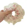 ¡Jazmín se Casa! Goma para el pelo de encaje bordado de doble capa estilo ballet, accesorio para el cabello de alta gama, goma para el pelo versátil