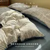 Juego de ropa de cama de cuatro piezas de gasa de doble capa, sábana y funda de edredón, juego de ropa de cama de tres piezas individual para dormitorio, adecuado para todas las estaciones