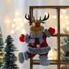 Novo produto transfronteiriço: Figuras de rena e urso de Natal com pernas penduradas, decorações para janela e árvore de Natal