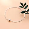 Pulseira Love Lodge Prata S925 Feminina Estilo Coreano Corrente Osso de Cobra Miçanga Leve Joia de Mão Joia de Miçanga Redonda Simples S3232