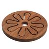 Sanchuang Base para Olla de Madera Maciza Madera Entera Ébano Sándalo Redonda para Tazón Base de Madera con Forma de Pétalo para el Hogar Acolchada Gruesa Aislante de Calor