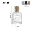 Botellas de perfume de vidrio con rejilla de piña al por mayor de 30/50/100 ml, botellas vacías recargables con pulverizador de presión para cosméticos de fragancia