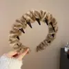 Tiara Pelúcia Estampa Leopardo com Dentes para Mulheres, Acessório de Cabelo de Luxo para Outono e Inverno, Tiara de Coroa Alta, Tiara Antiderrapante para Lavar o Rosto