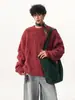 Suéter Redondo con Textura Retorcida para Hombre, Otoño e Invierno, Holgado, Casual, Estilo Perezoso, Ambiente de Pareja, Top de Punto