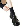 Zapatos de Cuero Negros de Alta Gama Estilo Británico para Mujer Primavera 2026 Nuevos Mocasines de Suela Gruesa Zapatos Estilo Universitario para Mujer