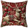 Funda de Cojín Decorativo Papá Noel Muñeco de Nieve Reno Impresa por un Lado para Navidad Invierno Sala de Estar Sofá Dormitorio