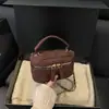 Bolso Caja Suede Color Sólido Nuevo Otoño 2025 Moda Cadena Simple Alta Gama Cuadros Hombro Único Cruzado Bolso para Mujer
