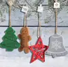 Hombre de jengibre navideño transfronterizo Colgante de tela de fieltro Copo de nieve de árbol de Navidad Decoración navideña Decoración de tela no tejida Colgante pequeño