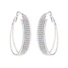 Pendientes de Aro con Diamantes Completos Personalizados de Moda Transfronteriza de Lujo Ligero para Mujer, Pendientes Versátiles Exquisitos de Gama Alta Simples y Elegantes de Nicho