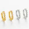 Pendientes de Corazón de Circonita Transfronterizos Europeos y Americanos, Simples y Lujosos para Mujer, Versátiles y Elegantes, Pendientes de Clip de Gama Alta, Pendientes de Moda de Nicho