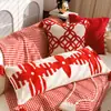 Nueva Funda de Cojín Decorativa Estilo Chino Año del Caballo Año Nuevo Rojo Gama Alta para Dormitorio Sofá Ventana Abuhardillada Cojín con Relleno