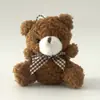 Novo Estilo Urso de Pelúcia com Gravata Borboleta, Pingente Chaveiro de Urso, Acessórios Fofos para Bolsa, Brinquedos de Pelúcia Atacado