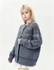 Suéter Tejido Jacquard Retro para Mujer, Nuevo Estilo Otoño, Corte Holgado, Adelgazante, Cuello Redondo, de Botones, Abrigo Suave y Acogedor