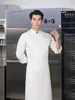 Ropa de trabajo de chef clásica de doble botonadura de alta gama para catering, uniforme de hotel y restaurante, chaquetilla de chef de manga larga con logotipo bordado