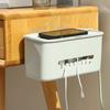 Caja de almacenamiento para tablero de enchufes, toma de corriente, estante de pared fijo, cable de carga, bloqueo de energía, estante de almacenamiento