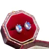 Anillo Explosiones Luz de Luna Azul Moda para Mujer Estilo Sencillo Piedra Principal 4x 6mm Venta al por Mayor de Fábrica Plata S925