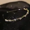 Faixa de cabelo de liga metálica com strass de flor Amazon, linda flor de ameixa para noiva com fivela de strass, faixa de cabeça de Natal, acessórios de cabelo, atacado