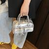 Bolsa Boston Feminina Simples de Nicho Coreana para Axila Versátil de Alta Qualidade para o Dia a Dia com Vários Bolsos Casual Alça de Ombro Pequena Quadrada