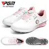 Zapatos de Golf Pgm para Mujer con Hebilla Giratoria/Estilo de Cordones Zapatos Deportivos de Golf para Mujer Impermeables Microfibra Antideslizantes Clavos
