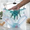 803 calcinha sexy de renda feminina bordado flor sem costura ultrafina transparente cintura baixa fabricantes de campo