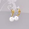 Pendientes de perla para mujer E94 red social con color retro noble y elegante de acero inoxidable 18K, juego de color amor