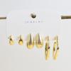Set de Aretes Retro en Forma de C Dorados y Plateados Nuevo Estilo Europeo y Americano Transfronterizo, Geométricos Exagerados Elegantes Gotas de Agua, 3 Pares