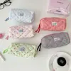 Estilo Coreano Infantil Bolsa de Lápices de Caricatura de Corazón Cereza Bolsa de Almacenamiento de Papelería Portátil para Estudiantes Bolsa de Almacenamiento de Cosméticos Linda