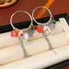 Pendientes Retro Étnicos de Corazón con Borla de Cristal Lujo Accesible Pendientes de Gama Alta Diseño de Moda Pendientes de Nicho para Mujer