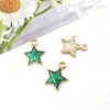 1 Accesorio de Joyería de Aleación DIY Color Oro K Colgante Esmaltado Llavero Adorno para Colgar en el Coche Luna Estrella Corazón Flor