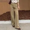 Jeans de pierna ancha color moca para mujer, nueva colección otoño 2026, tiro alto, corte holgado, estilizan y con un diseño de pierna recta y fluido, adecuados para figuras petite