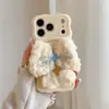 Case de Celular Pelúcia de Menina Laço Adequado para iPhone 16 Pro Max Apple 17 Case Onda 14/15