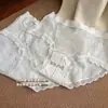 Pantaletas de Algodón Puro de Fibra Larga 7A de Xinjiang para Mujer, Pantaletas de Encaje Puro Deseo, Pantaletas Triángulo Dulces de Malla Sin Costuras de Cintura Media para Mujer