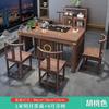 Mesa de Té y Sillas para Balcón Combinación Nuevo Chino Kung Fu Madera Maciza Mesa de Té para Oficina Traje Mesa de Café Integrada para Hogar Apartamento Pequeño
