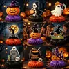 Paquete de 9 Centros de Mesa de Panal de Halloween, Decoraciones de Mesa de 7 Pulgadas de Calabaza Fantasma Bruja Gato Negro Casa Embrujada Señales de Panal, Decoraciones Vintage de Papel para Fiesta de Halloween para Niños Suministros para Fiesta de Cumpleaños de Halloween