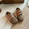 Zapatos Retro de Ante Color Melaard para Niñas Zapatos Nuevos de Primavera/Otoño para Niños Suela Suave Punta Dividida Sintética Estampado de Leopardo Birkenstock Modernos