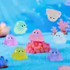 Producto Nuevo Transfronterizo, Manualidades de Resina de Pulpo Pequeño Lindo y Colorido Luminoso, Decoraciones DIY para Paisajismo de Acuarios, Pequeños Adornos