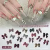 Accesorios para Uñas con Lazo Estampado de Leopardo Popular Transfronterizo Coloridos Mezclados Resina Lazo Flotante Diamante para Uñas Portátil