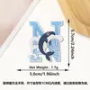 Patche Bordado Letra 26 Baleia Novo Desenho Animado Transfronteiriço Onda Azul e Branca Adesivo Termocolante Patche Decorativo Patche para Roupa